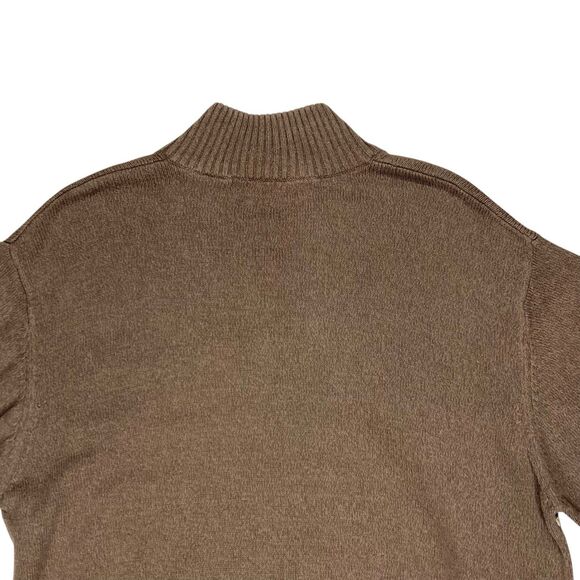 Oscar De La Renta Sweater Mens XL Brown Tight Knit Old Money Preppy Quarter Zip - Picture 6 of 14